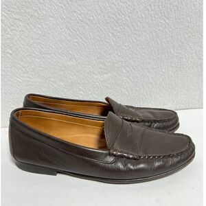Jay Butler Mens Dark Brown Leather Penny Loafers Made in Italy 6402 Size 8